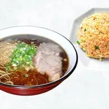 黒博多チャーシューメン+チャーハン（博多ラーメン長浜や 東高円寺店）