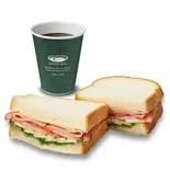 焼かないたっぷり野菜のハムチーズサンドセットUntoasted Ham ＆ Cheese Sandwich Set（珈琲館 銀座中央通り二丁目店）