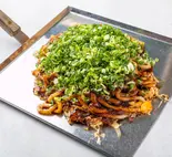 うどん肉玉・イカ天・たっぷり青ネギかけ（八昌）