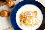 クラムチャウダーのスープパスタ（パスタデリバリー 25年以上続くホテルクオリティー 六本木 グラテシモ）
