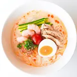 豆乳坦々冷麺(海老と炙りサラダチキンと自家製キムチ)（冷麺とチヂミの店 면면(ミョンミョン)）