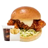 【NEW】ヤンニョムバーガーセット(ポテトSサイズ・ドリンク付き)（チョアチキン学園店 CHOA CHICKEN GAKUEN）