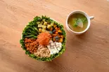 【脂肪燃焼】ホット・インディアンサラダボウル＆ヘルシー野菜スープセット（チョップドサラダ専門店 フィットグリーン 恵比寿 Chopped Salad FitGreen Ebisu）