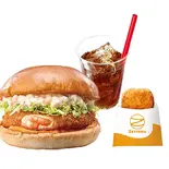 【モーニングセット】えびバーガー Shrimp Cutlet Burger Set（ゼッテリア ZETTERIA 福岡新天町店）