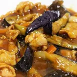ナス肉炒め（中華料理 ぎょうざんぽう）