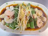 海鮮とオクラのネギ油和え（康楽）