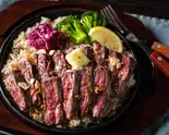 [ミドル]牛ハラミバターステーキ＆ガーリックバターライス / ハラミ200g＆ガーリックライス300g（禁断のハラミバターステーキライス Mr.ハラミ 元住吉店）