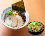 【お得10%OFF 】黒 博多豚骨ラーメン+ネギチャーシュー丼セット（博多ラーメン 一心堂）