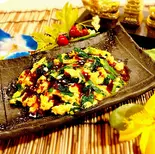 やみつきスタミナニラ玉子(おばんざいときしめん鯱)