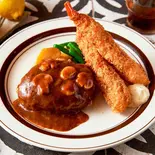 2大スター共演|ハンバーグ＆エビフライ Hamburg ＆ Fried Shrimp（森下で50年続く洋食屋 カフェレストラン鍵）