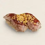 本まぐろ中とろガーリックステーキ（回転寿司みさき イセザキモール店）