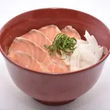 サーモン丼（揚げ物と丼の上成）