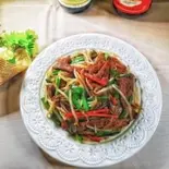 ニラレバー炒め(中華料理錦楽軒)