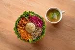 【ビーガン】オールベジタブルサラダボウル＆ヘルシー野菜スープセット（チョップドサラダ専門店 フィットグリーン 新宿 Chopped Salad FitGreen Shinjuku）