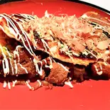 ぼっかけ神戸洋食焼き Western-Style Kobe Beef Tendon and Konnyaku Takoyaki（神戸踊り多幸焼道場 蛸の穴）