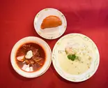 ビーフストロガノフセット（ろしあ亭 大きなロールキャベツ 元祖白いビーフストロガノフの店）