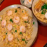 エビ炒飯 半そばセット（そば家 鶴小 壺川店）
