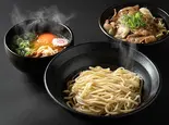 肉玉つけ麺・ミニ旨辛焼肉丼セット（東京名物 肉玉そば おとど 北千住店）