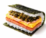高菜明太マヨ(最強タッグ)「Mustard greens spicy cod roe and mayonnaise」（ポーたま 博多マルイ店 【沖縄発ポーク卵おにぎり専門店】）