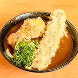 天カレーうどん(温)(肉うどん 肉めし 甚三 渋谷本店)