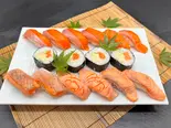お得！サーモンづくし2人前 Great deal！ Salmon all-you-can-eat, 2 person（寿司・海鮮丼 がんこ 平野郷屋敷店）