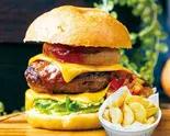 Wチーズ トルネードバーガー / ポテトセット Double Cheese Tornado Burger / French Fries Set(トルネードバーガー TONY’S)