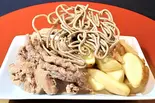 揚げ物セット揚げ蕎麦&ポテト&せせり Fried Soba & French Fries & Fried Chicken Neck Meat Set(そば居酒屋るちん)