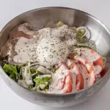 半熟卵のシーザーサラダ(オムライスキッチン Am's 菊水店)
