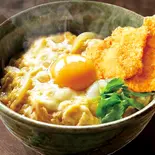 卵4個使った幸せになれる夢のカツ丼(チキンカツ2枚)（旨い出汁！ “柚子胡椒を効かせた旨出汁うどん” “山椒の香りがたまらない 蕎麦屋のカレーうどん” “旨辛キムチうどん” 土佐堀 かすみ庵）