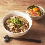 肉吸い肉ダブル！お肉180gと明太とろろ丼（大阪名物！肉吸い「千日屋」 三宮南店）