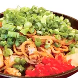 ネギ盛り・イカ焼そば Squid Fried Noodles with Green onion（お好み焼 焼きそば 鉄板焼き もず OKONOMIYAKI MOZU）