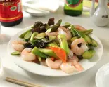 アスパラと大エビの炒め Asparagus and Lobster Stir-Fry(中華 芳園)