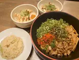 油そば 赤(まぜそば )+チャーハン(【 油そば・まぜそば 】希望新風 谷町七丁目店 Kibosinpu tanimachi 7)