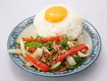 (GP)ひき肉バジル炒め Stir-fried minced chicken with basil（Namaste鹿浜）