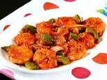 プロンチリPrawn chilli（インド料理 Himal）