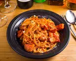 ベーコンと野菜のトマトソース Bacon and Vegetable Tomato Sauce Pasta(洋風酒場トゥエルブ)