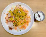 シーフードムグライビリヤニ【M】(ライタまたはミニカレー付き)/Seafood Mughlai Biryani【M】 (with Raita or Curry)（カビールジー インドカレー）