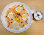 エッグムグライビリヤニ【M】(ライタまたはミニカレー付き)/Egg Mughlai Biryani【M】 (with Raita or Curry)（カビールジー インドカレー）