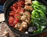 自家製広州香肠と豆豉排骨/自家製広州腸詰と豆豉スプアリブご飯（四川印象）