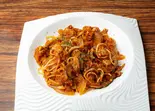 若鶏と3種キノコのトマトソースパスタ（羊の家あべの店）