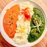 2種類カレーライスセット、2Type Curry Rice Set(インド料理 SURYA 中目黒店)