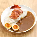 豚骨カレー 普通盛 雲仙ハム、煮たまご入 Pork Bone Broth Curry with Unzen Ham and Boiled Egg Set（長浜ナンバーワン東京大岡山店）