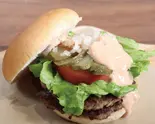 F-1168】フレッシュダブルハンバーガーDouble Burger with fresh vegetables（ハンバーグ＆バーガー TERU 博多駅前通り店）