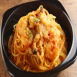 海老とキノコの濃厚トマトクリーム（パンケーキ＆レストラン ひげぱんだ 八幡店）