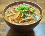 具だくさんの豚汁pork miso soup with a variety of ingredients（【タレ香る十勝豚丼】豚龍BUTARYU～南阿佐ヶ谷店～）