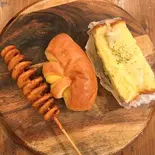 ポケットサンドツナポテトとハリケーンポテト、相模湖くりぃむぱんのセット（夢造りパン工房 相模大野店）