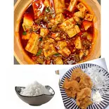 麻婆豆腐セット(麻婆豆腐と城山唐揚げ4コとライス)(蒸蒸屋)