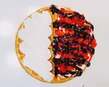 ダブルストロベリー＆チョコレートソース＆ミルククリーム Double Strawberry ＆ Chocolate sauce ＆ Milk cream（ワッフルパラダイスMIYAKO 用賀店）