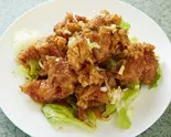 鶏の唐揚げソースかけ Fried Chicken in Sauce(中国料理 百番)