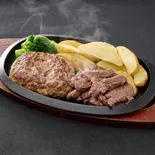 ハラミカットステーキ150g×ハンバーグ200g(ソース2)(肉汁牧場チャックステーキ KING 大橋店)